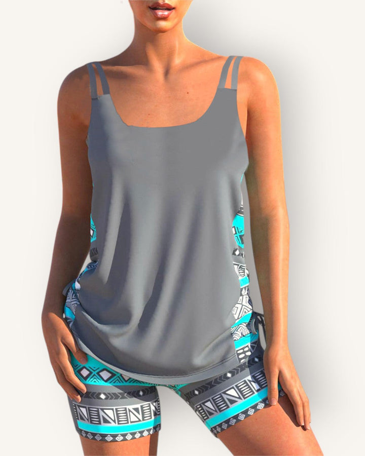 Soline | Tankini con estampado geométrico y escote en V