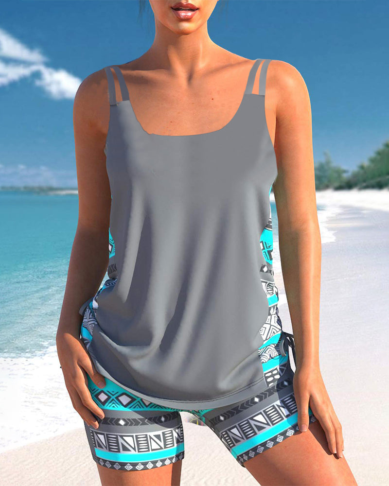 Soline | Tankini con estampado geométrico y escote en V