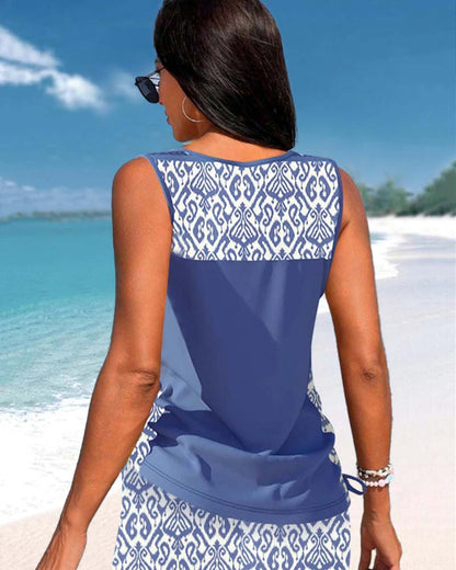 Soline | Tankini con estampado geométrico y escote en V
