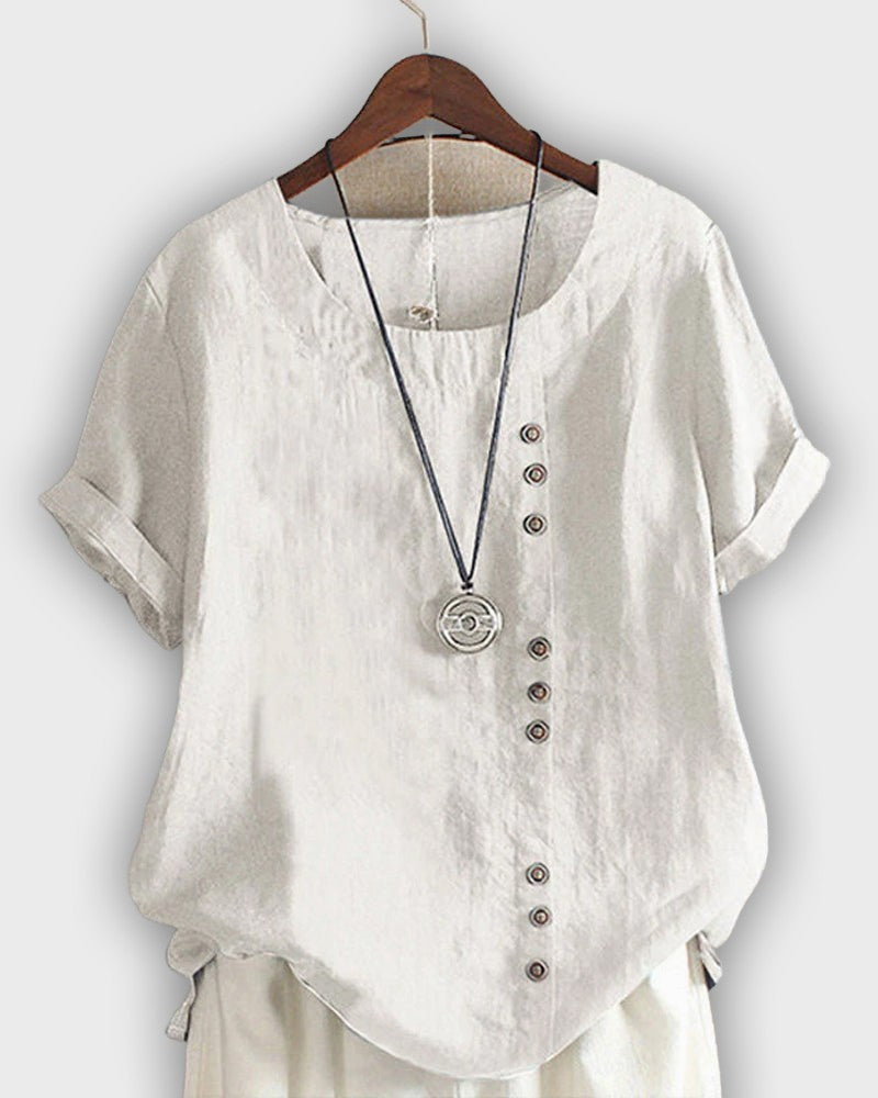 Camisa elegante para mujeres con mangas cortas