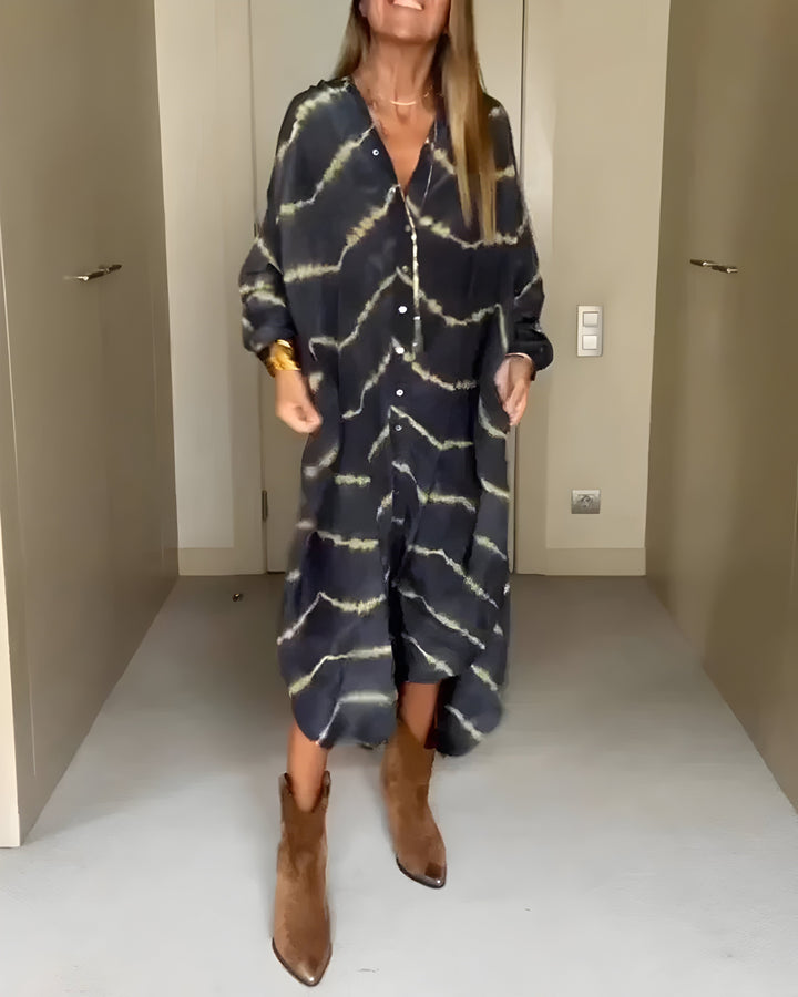 Julia™ | Vestido maxi bohemio con rayas