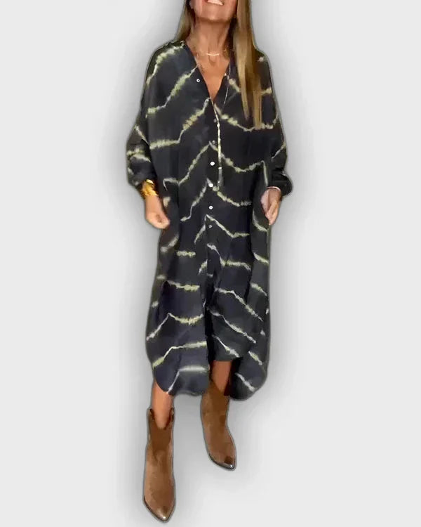 Vestido maxi boho con rayas