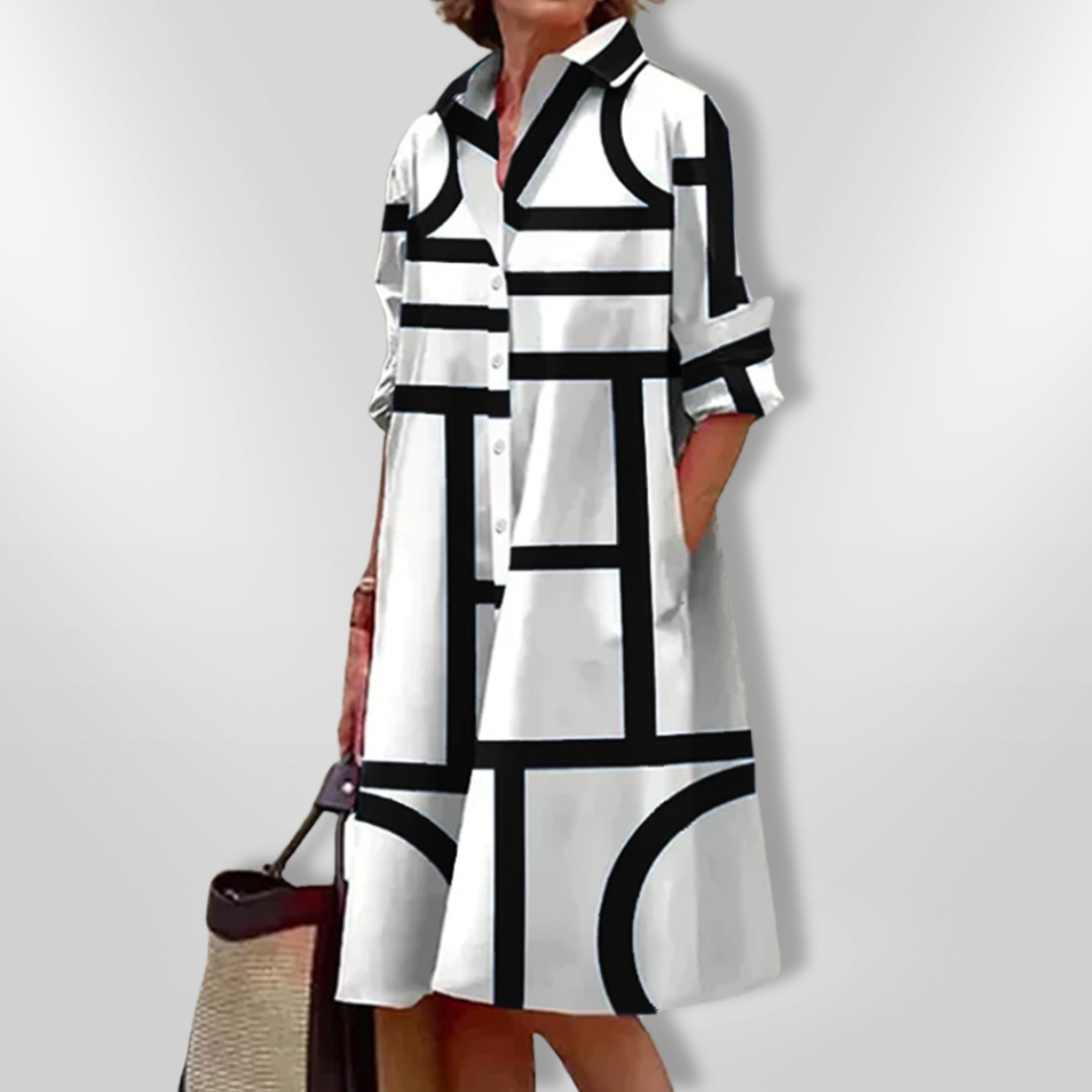 Helen™ | Vestido midi con diseño geométrico