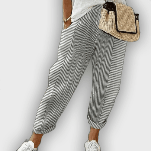 Pantalones Laura Strisciati de verano con cintura elástica