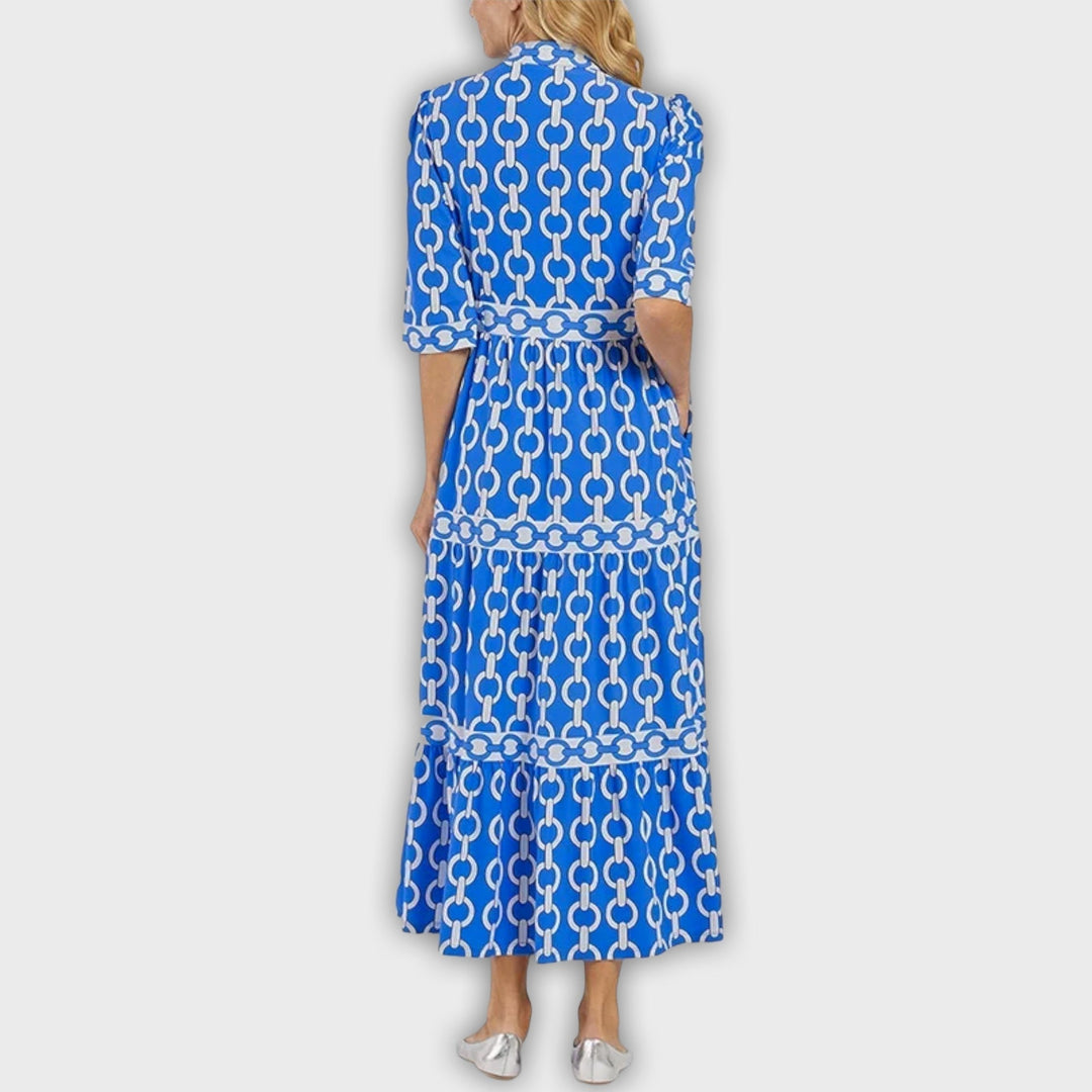 Vestido midi con estampado de cadena