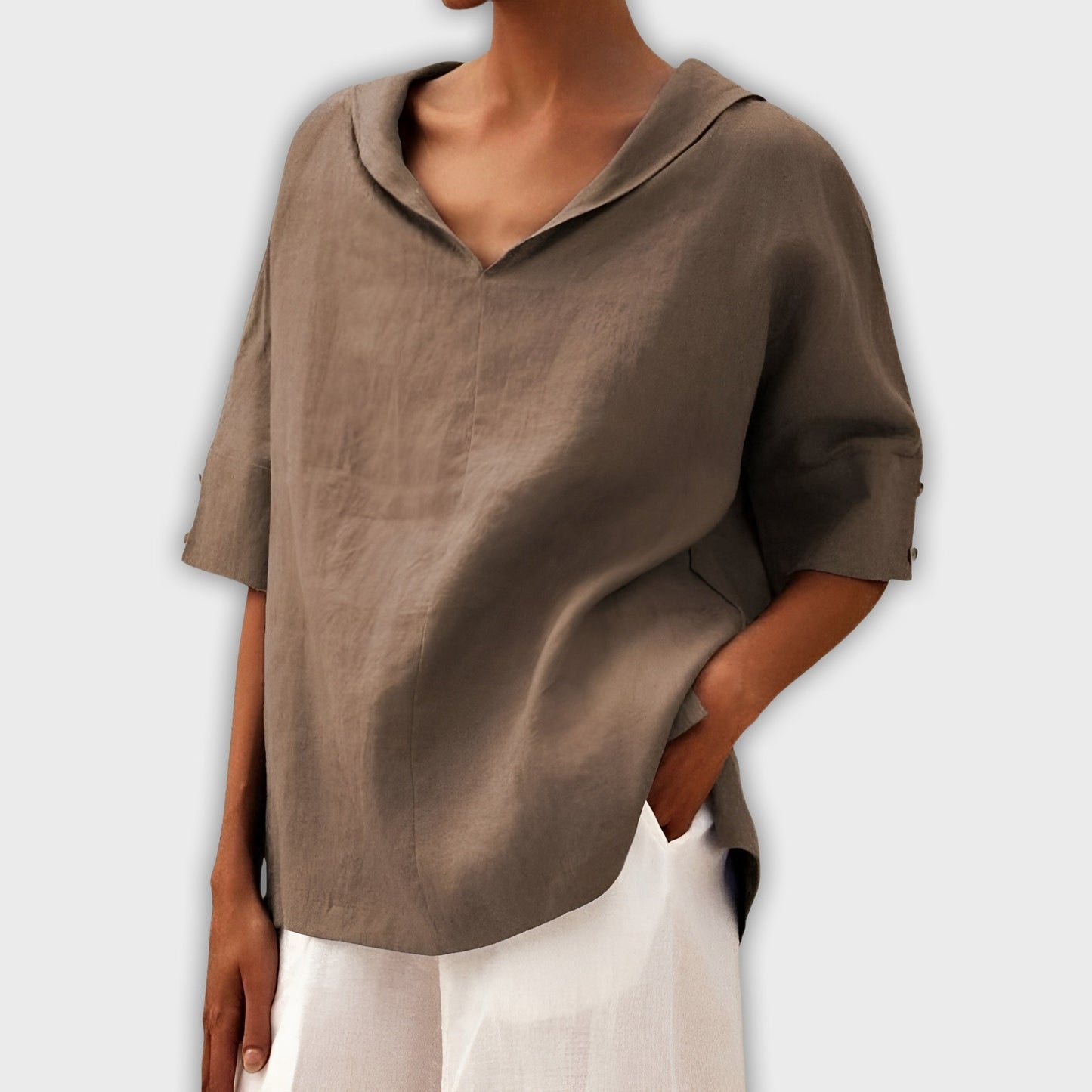 Camisa ligera de lino y algodón Liki™ - Elegante y cómoda para cualquier ocasión