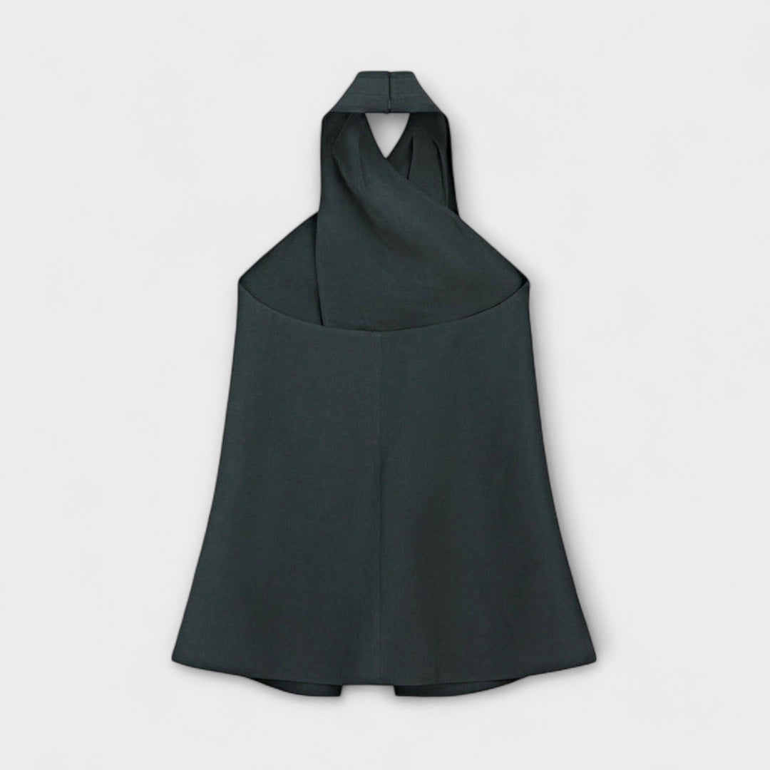 Top azul con corte en la espalda - Elegancia y comodidad en verano