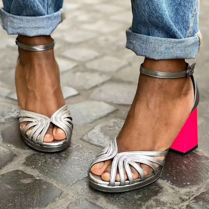 Marcela™ | Sandalias con tacón brillante