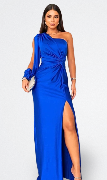 Val | Vestido de satén con un solo brazo