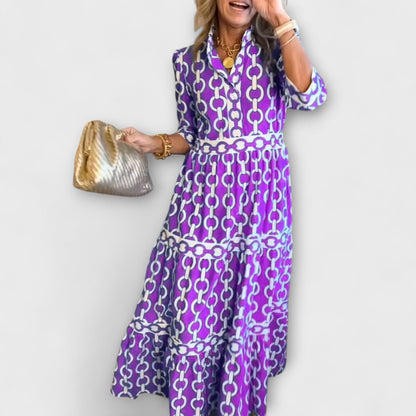 Vestidos midi con estampado de cadena