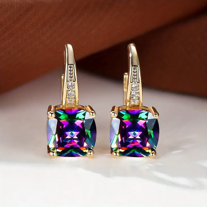 Pendientes de aro Mystic Stone | Oro