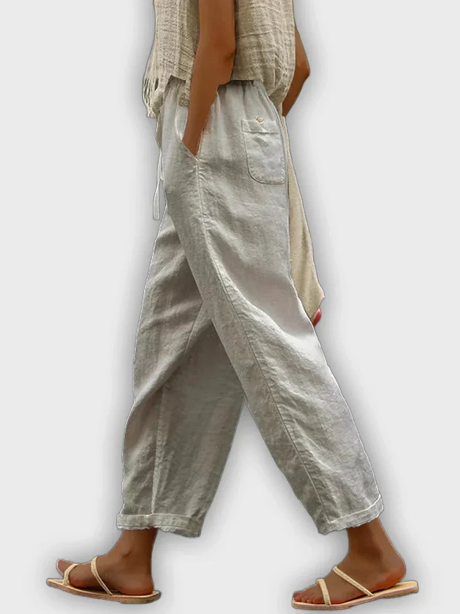 Pantalones de algodón puro cómodos con un diseño elegante