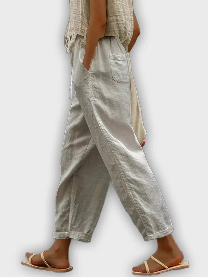 Pantalones de algodón puro cómodos con un diseño elegante