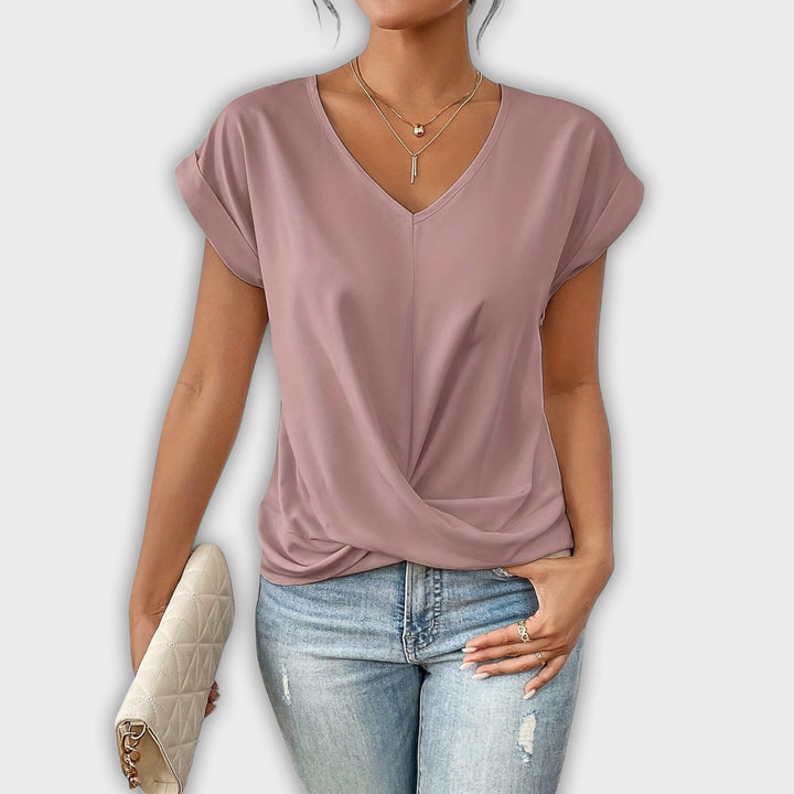 Top con escote en V y detalle de nudo