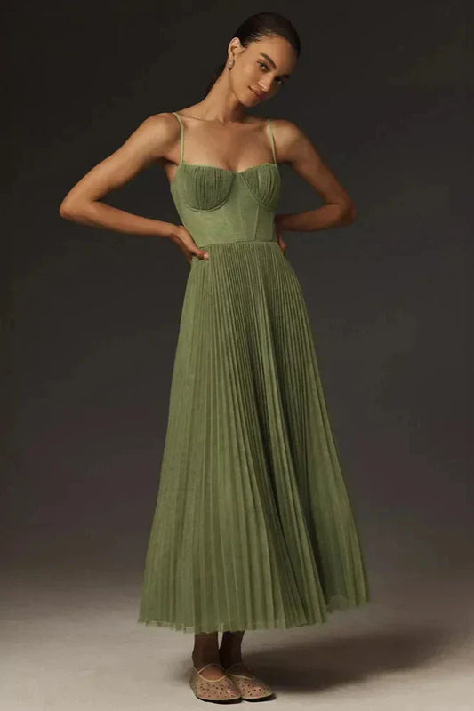 Isabela | Vestido midi de tul con volantes