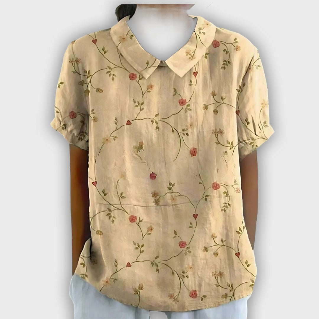 Camisa de lino floral para mujeres - comodidad y elegancia en cada ocasión