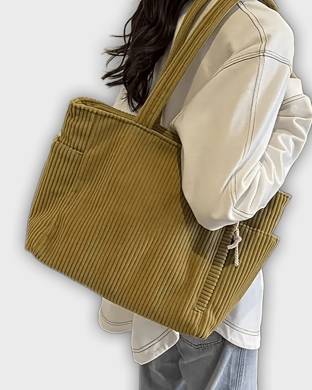 Bolso de mano con detalles de hilo