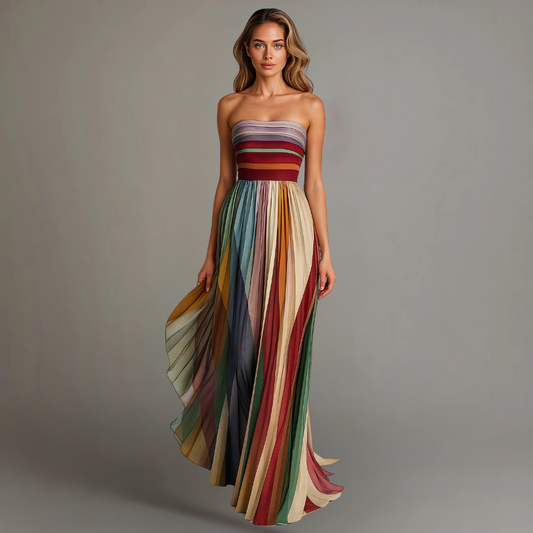 Fiorella™ | Vestido colorido sin mangas