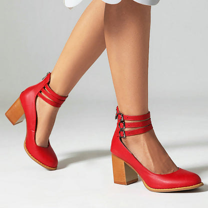Ksilida | Sandalias lisas con tira de tobillo y suela gruesa