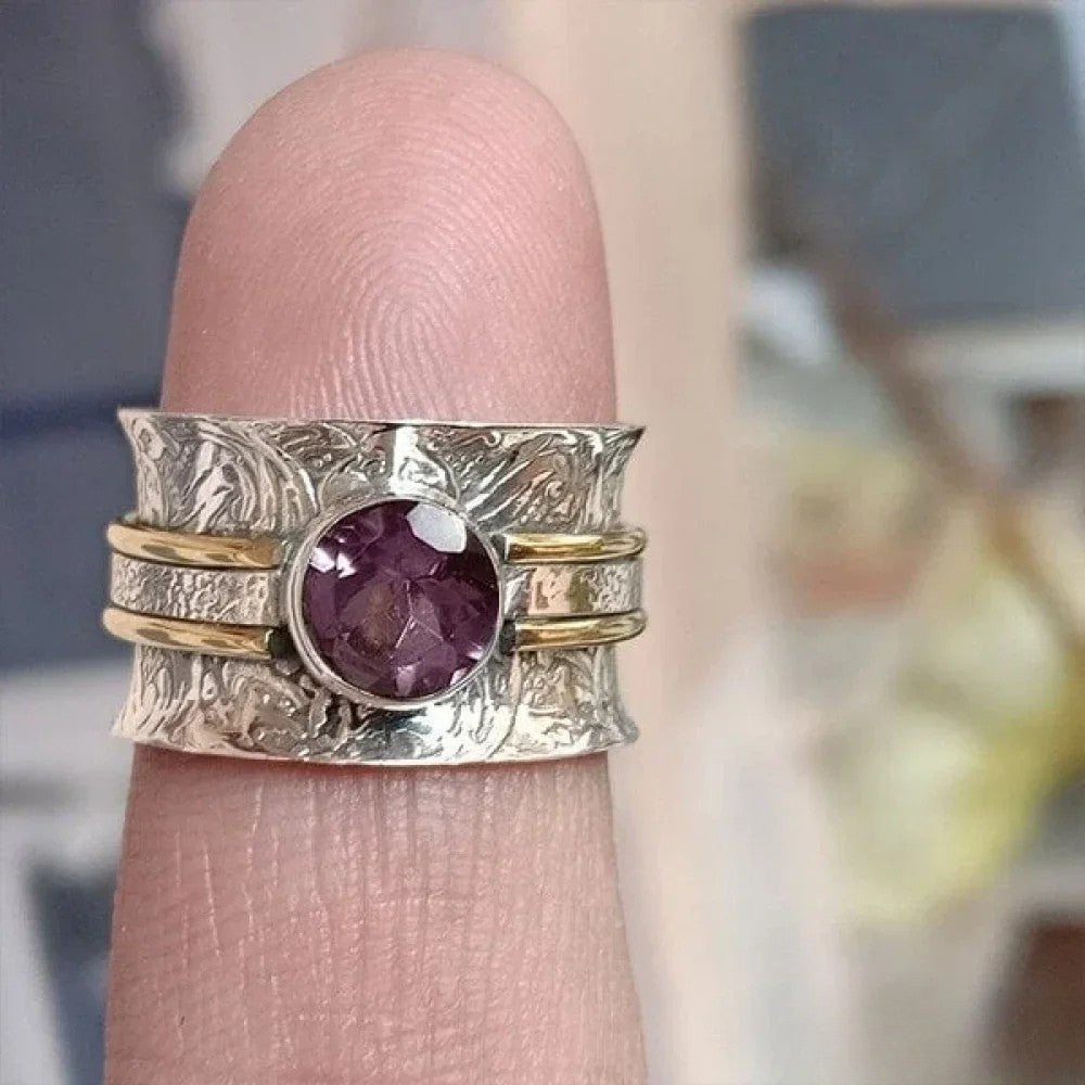 Anillo de meditación cristalino bohemio