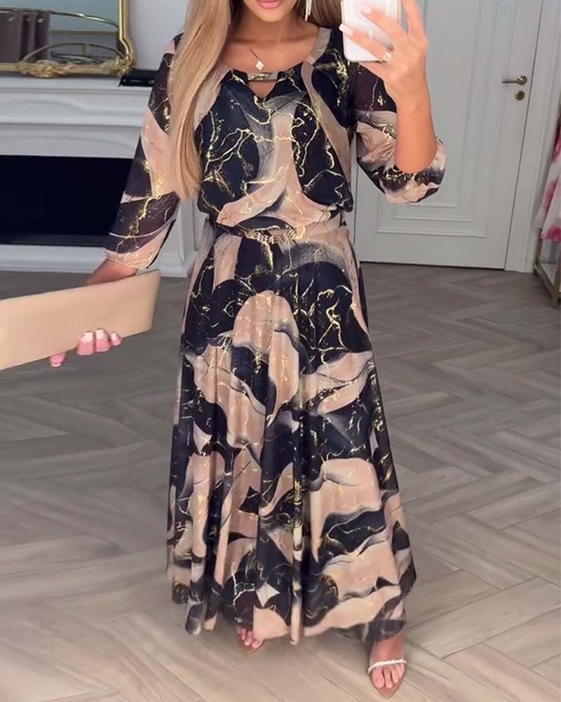 Kaye | Vestido maxi elegante con estampado sutil