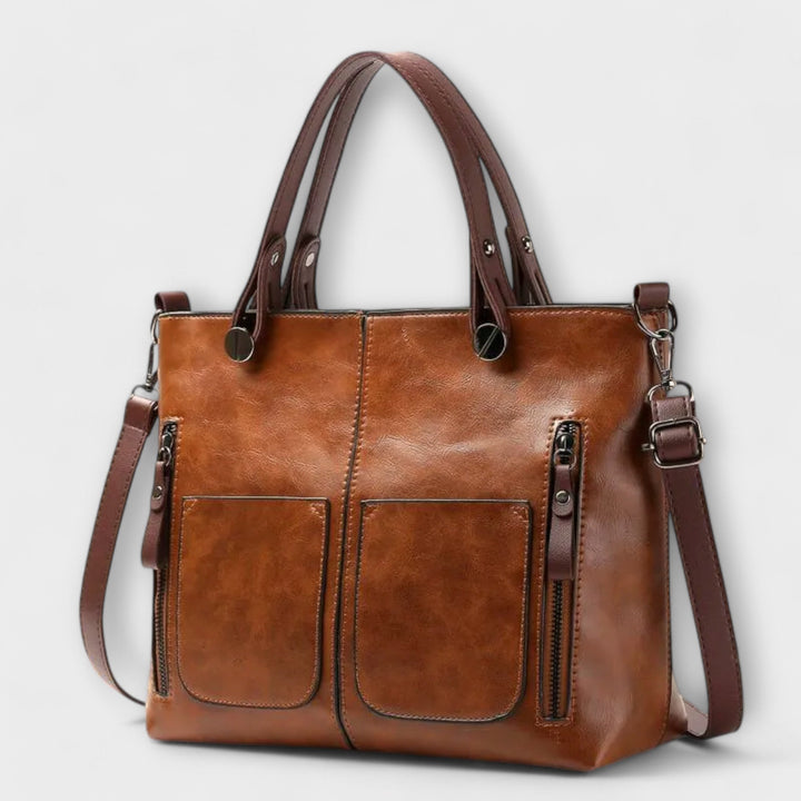 Bolso de cuero elegante de Laura - Bolso tote funcional y estiloso