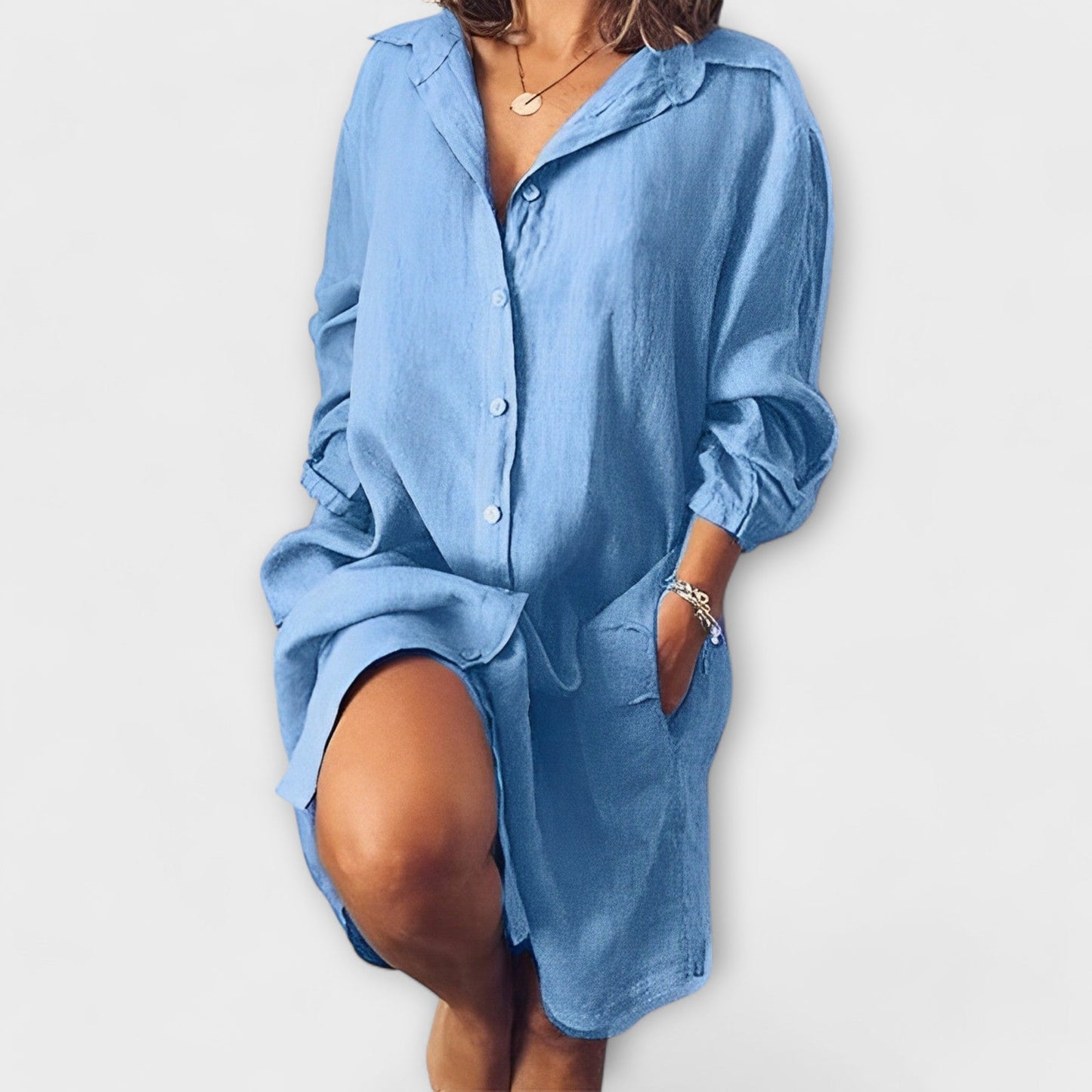 Camisa de lino casual para mujeres - Elegante y cómoda
