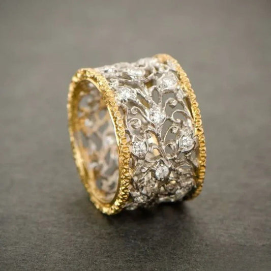 Anillo retro con circonitas