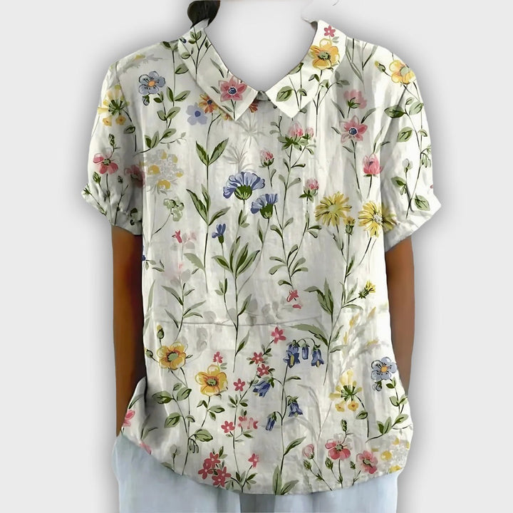 Camisa de lino floral para mujeres - comodidad y elegancia en cada ocasión