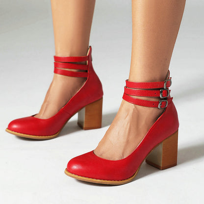 Ksilida | Sandalias lisas con tira de tobillo y suela gruesa