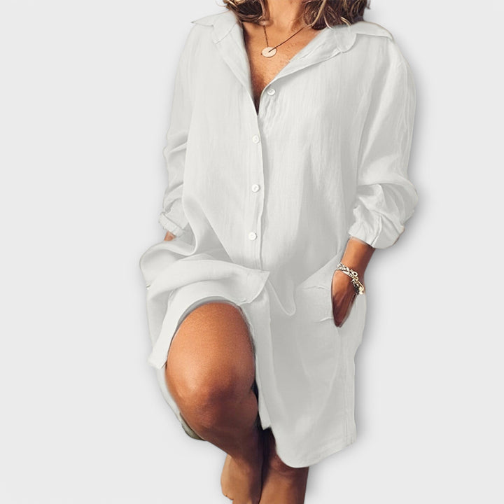 Camisa de lino casual para mujeres - Elegante y cómoda