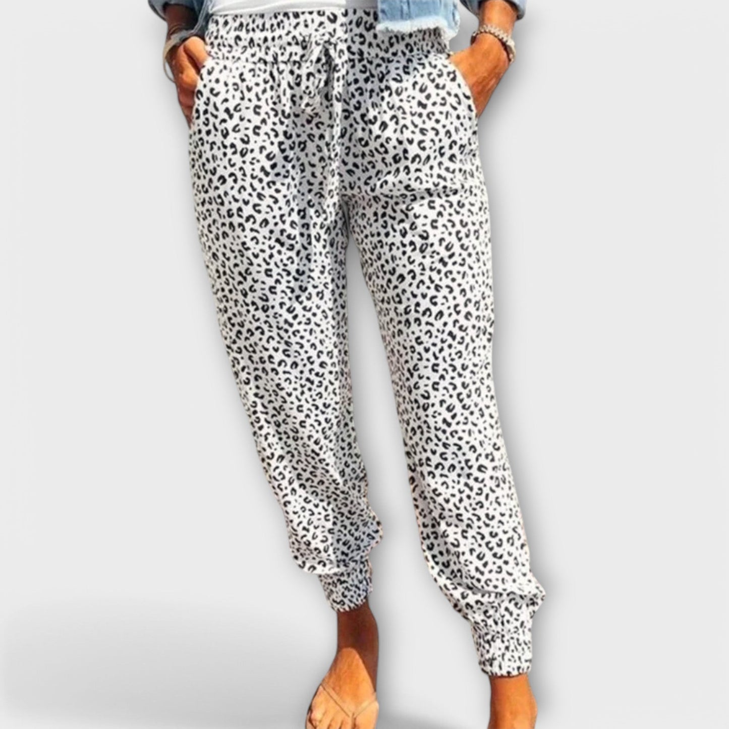 Pantalones anchos con estampado de animales