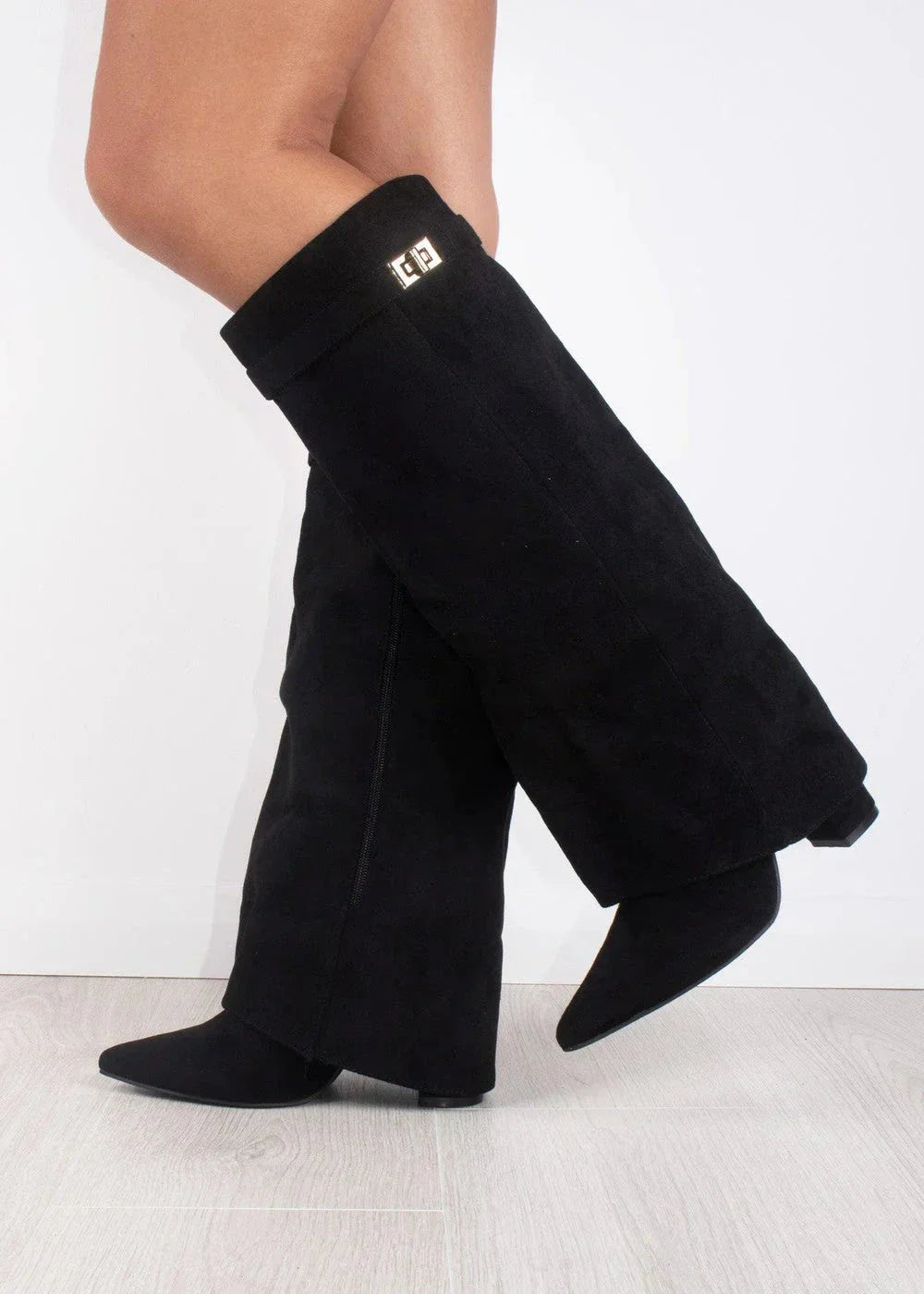 Botas de suéter hasta la rodilla - beige