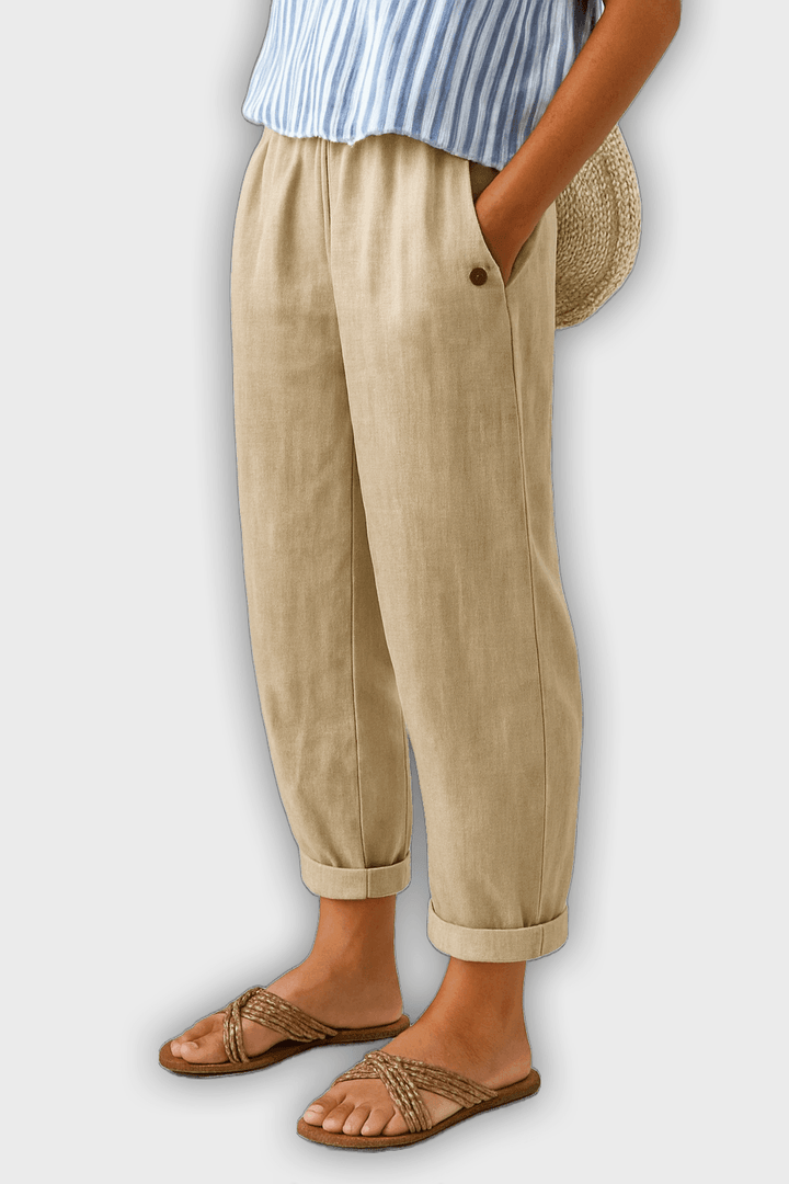 Pantalones de verano elegantes con bolsillos laterales