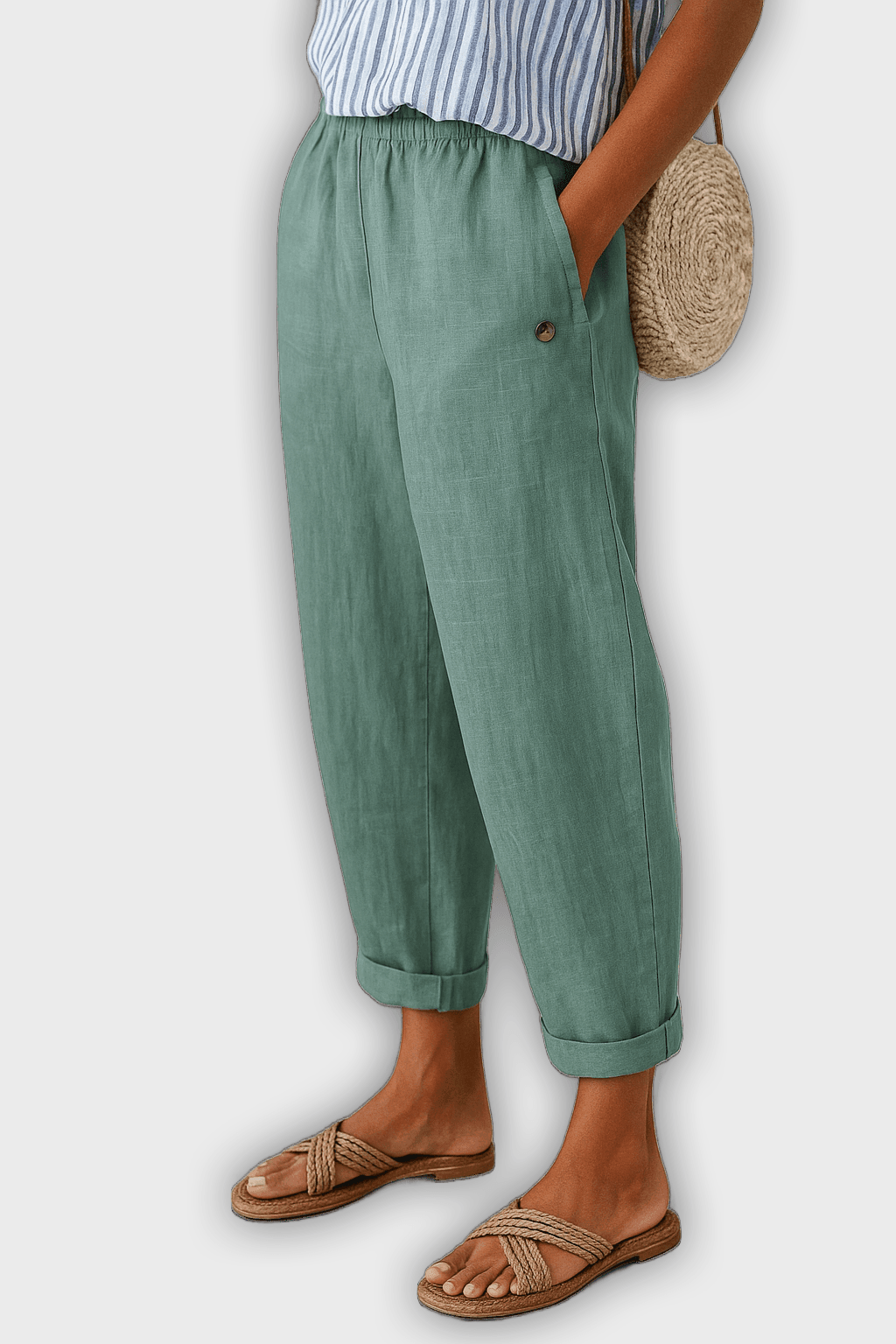 Pantalones de verano elegantes con bolsillos laterales