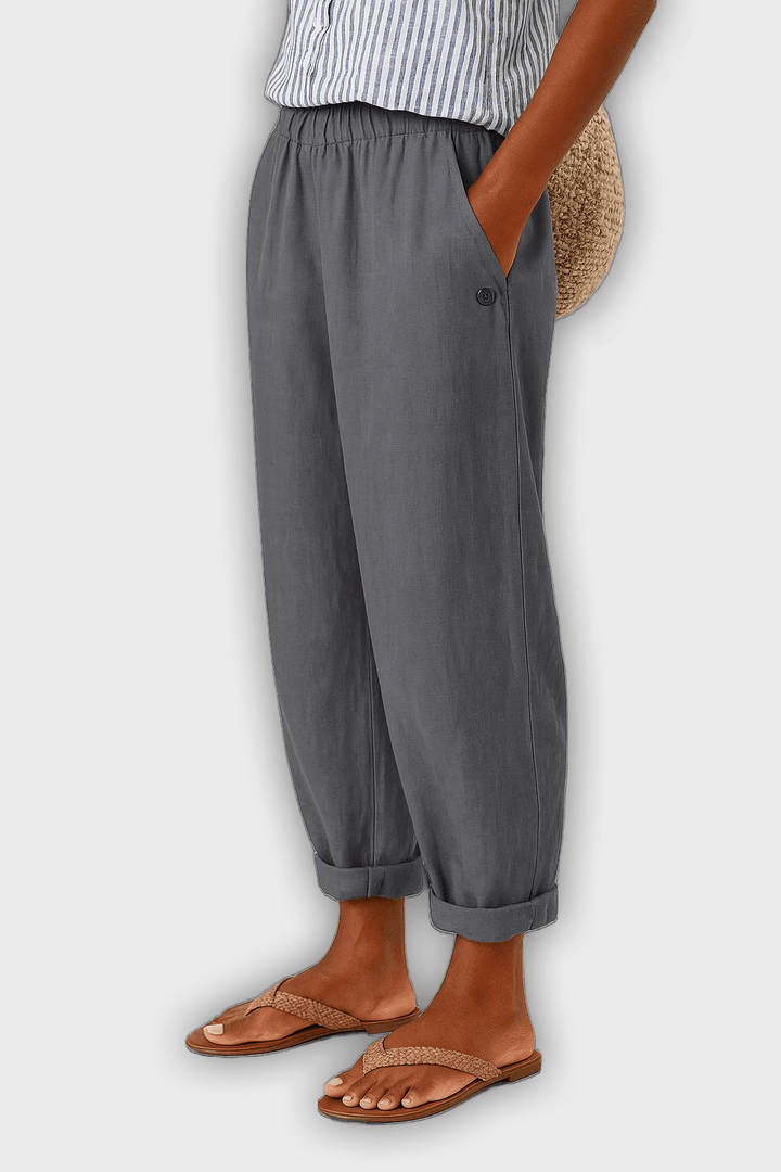 Pantalones de verano elegantes con bolsillos laterales