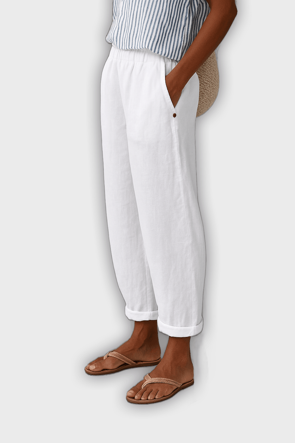 Pantalones de verano elegantes con bolsillos laterales