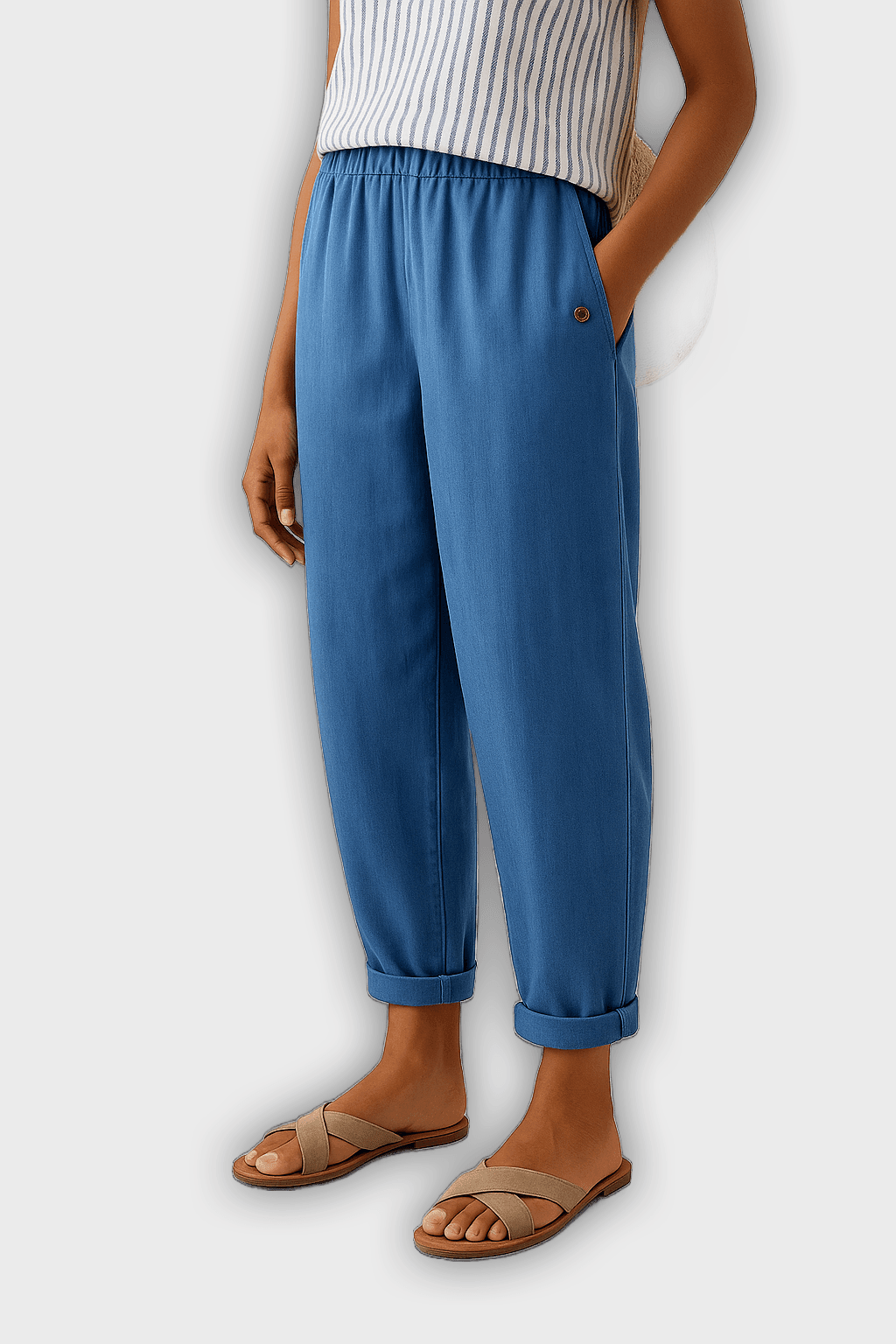 Pantalones de verano elegantes con bolsillos laterales