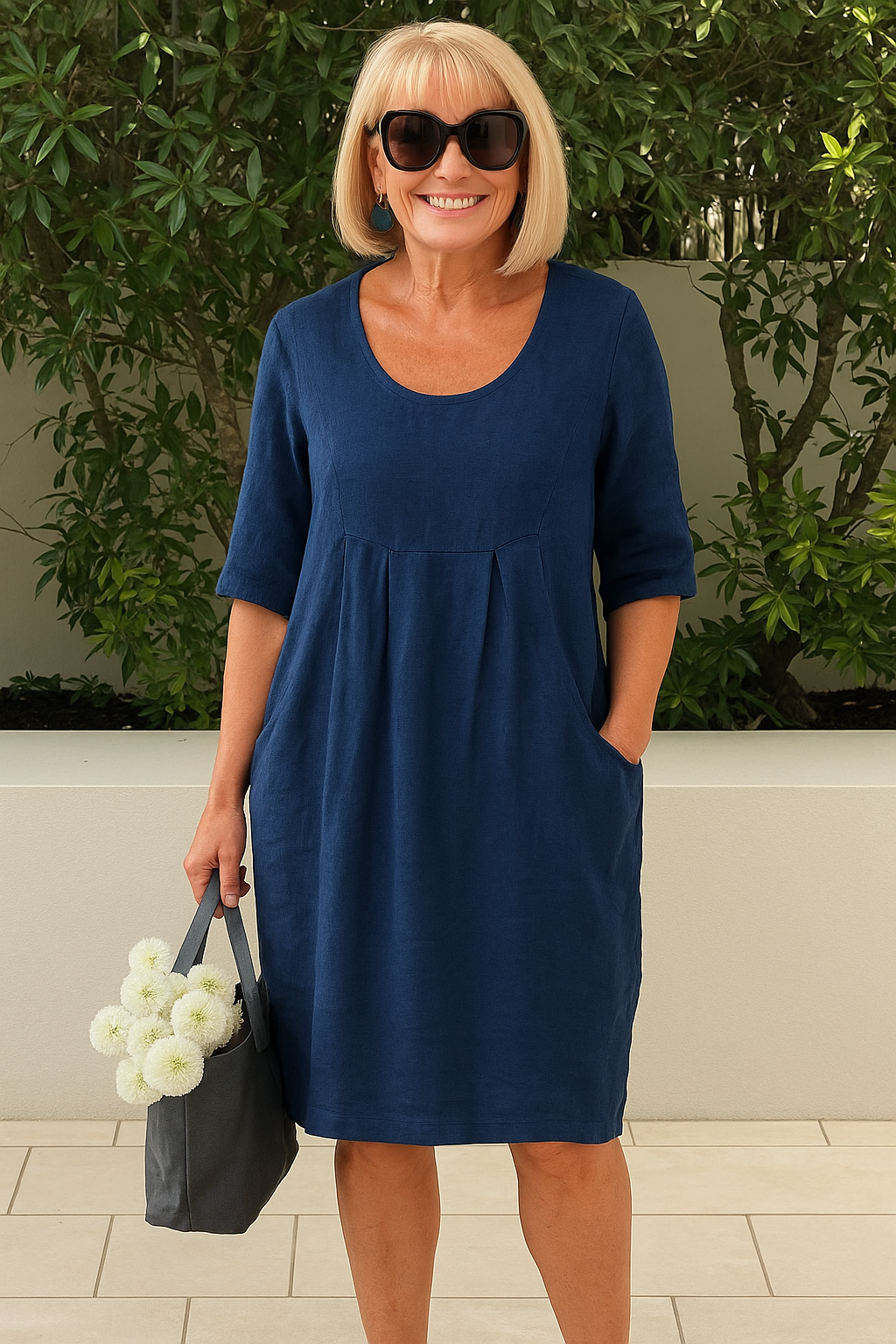 Marli® | Vestido de algodón con bolsillos diario