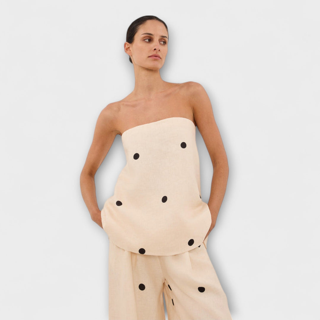 Milena – Conjunto de lunares con top sin mangas