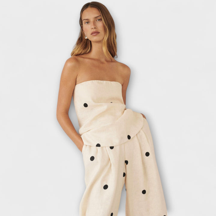 Milena – Conjunto de lunares con top sin mangas