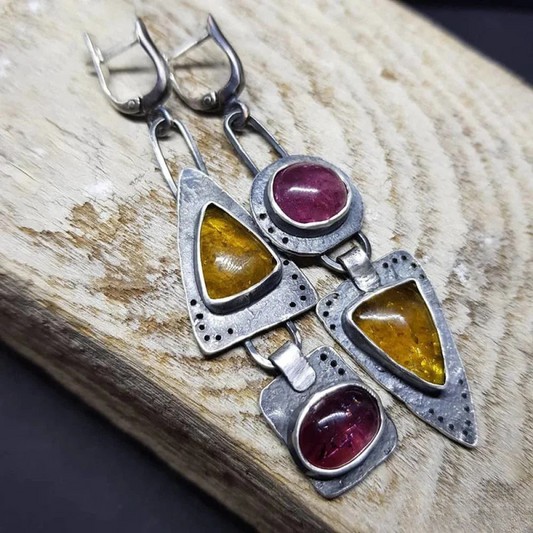 Pendientes Triangulares Geométricos Retro