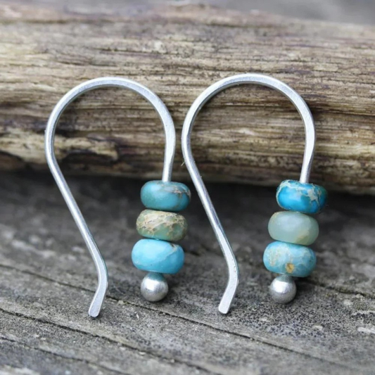 Pendientes de perlas turquesa de lujo