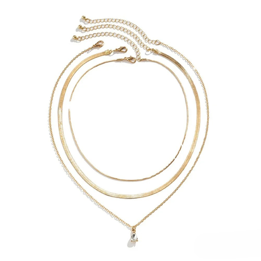 Collar de oro con circonitas