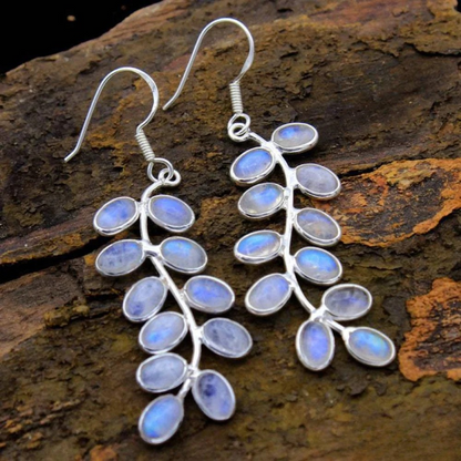 Pendientes de piedra de luna de lujo