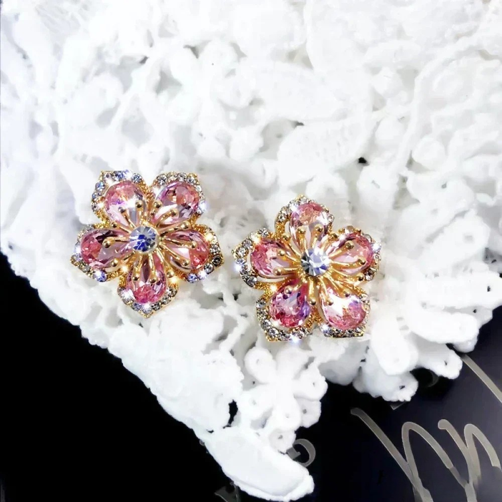 Pendientes de plata esterlina con zirconitas de colores