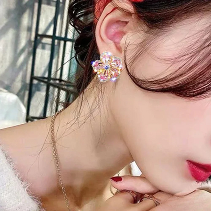 Pendientes de plata esterlina con zirconitas de colores