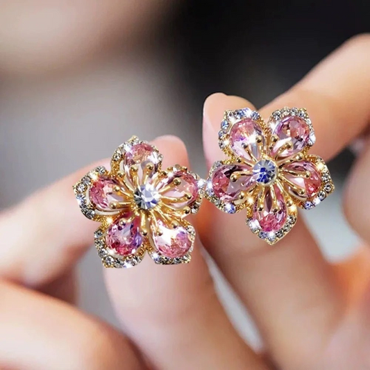Pendientes de plata esterlina con zirconitas de colores