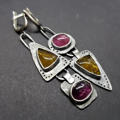 Pendientes Triangulares Geométricos Retro