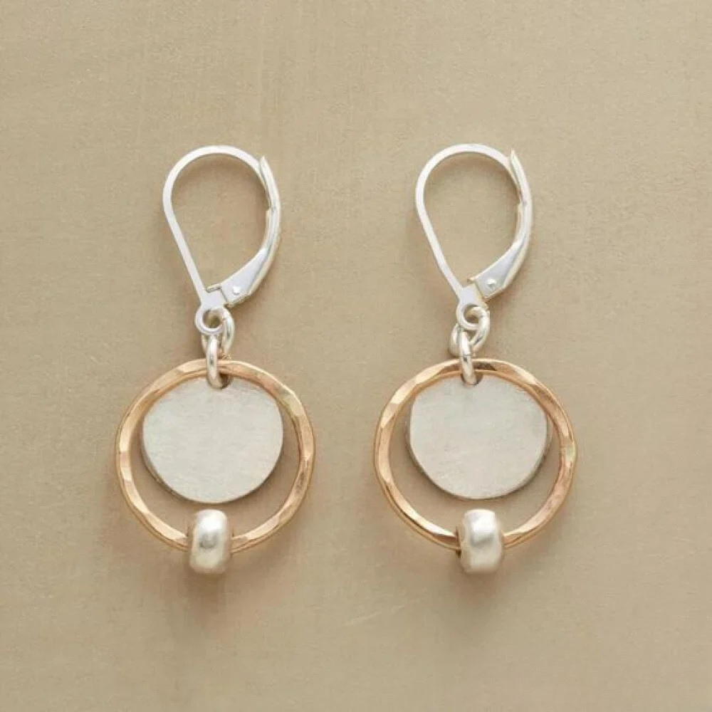 Pendientes de perlas vintage con recubrimiento de oro y plata